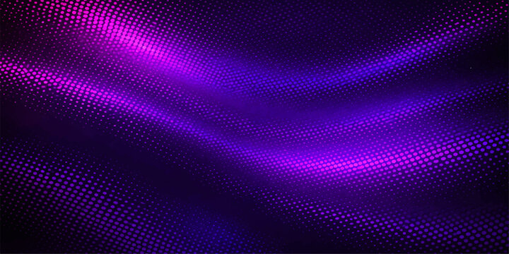 Abstract purple glowing wave background with dynamic light and futuristic digital texture
