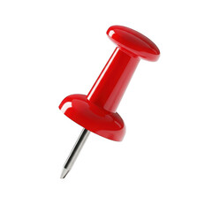 Red pushpin isolated on transparent background