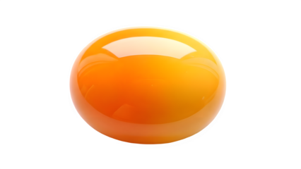 Orange oval gemstone isolated on transparent background