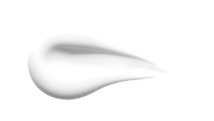 Isolated white cream smear on transparent background product display element