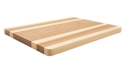 Wooden cutting board isolated on transparent background