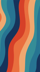 Retro groovy wavy rainbow wallpaper vertical background