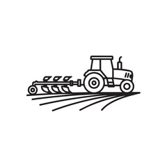 "Agricultural Machinery and Tractor Icon"