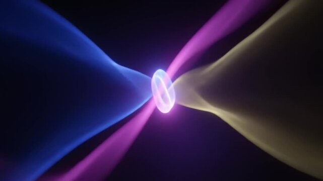 Vibrant light beams intersecting in darkness. latest creative trending background video.creative motion graphic animation video