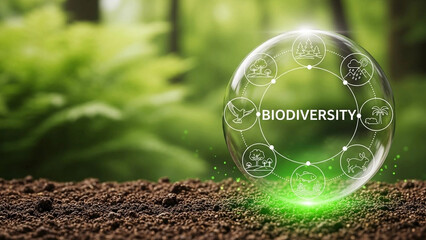 Transparency Sphere of Biodiversity on Fertile Soil: Concept of Environmental Ecology Protection, Sustainability, and Green Natural Resource Management
