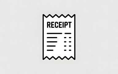 Simple receipt template with black lines on white background