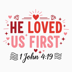 Fototapeta premium Inspirational christian quote with hearts and bible verse