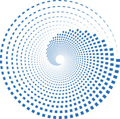 Blue and white spiral round vector design