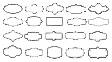 Fototapeta premium Collection of 20 assorted ornate blank frames and borders in various shapes and designs