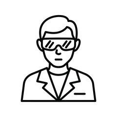 Fototapeta premium Scientist Researcher Laboratory Professional Avatar Line Icon Vector