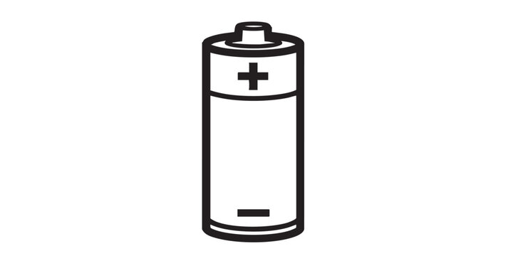 Aa battery outline icon vector