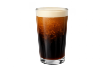 Nitro cold brew coffee with foam in glass