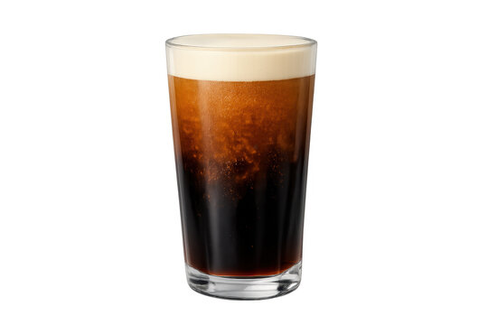 Nitro cold brew coffee with foam in glass