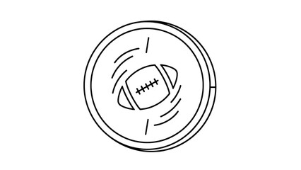 Oval Ball Spinner Game Concept Abstract Sport Entertainment Circular Motion Playful Amusement Endless Rotation