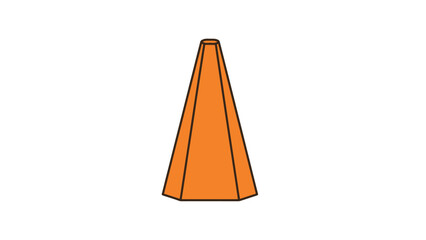 Orange safety cone object isolated on white background for traffic control and construction site safety warning and visual guidance