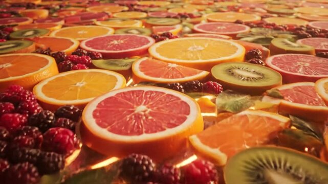 Citrus Fruit Assortment - Vibrant Flatlay Food Background - Healthy Eating