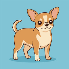 Obraz premium Cute Tan Chihuahua Dog Standing - Animal Character Vector Illustration 
