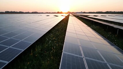 Tulip Field Reflection - Vibrant Spring Flowers & Solar Panels - Sustainable Energy
