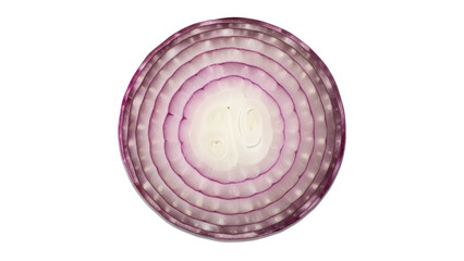 Sliced red onion PNG isolated on transparent background, fresh vegetable with concentric rings for cooking and healthy eating