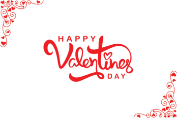 Happy Valentines Day greeting card design featuring a red heart vector illustration and vintage calligraphy text for a holiday celebration banner