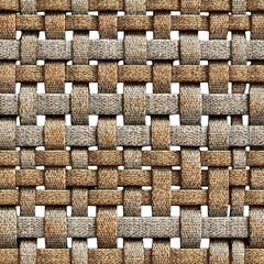 Woven rattan texture background pattern isolated on transparent background