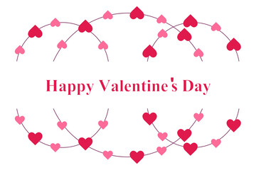 A romantic Valentine's Day greeting card featuring a 3d heart shape pattern in a red and pink illustration vector design as a symbol of love and passion for a holiday celebration