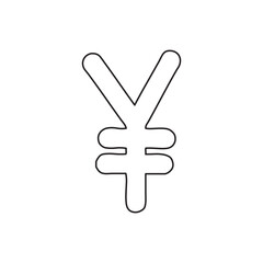 Obraz premium Chinese Yuan and Japanese Yen icon in circular outline. Money currency symbol. Asian economy and finance sign