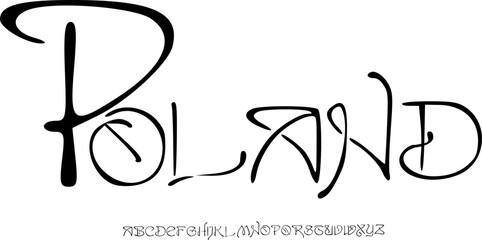 Poland Handwritten Calligraphy Font Alphabet – Expressive Modern Script Typeface with Cultural Artistic Meaning for Creative Branding, Editorial Design, Personal Logos & Contemporary Typography