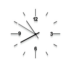 wall clock isolated on white