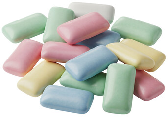 Colorful Pastel Chewing Gum Pieces
