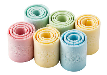 Pastel Foam Rolls in Semi-Circle Arrangement
