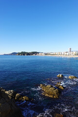 The view of the beach in Lloret De Mar, Costa Brava, Spain