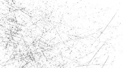 Detailed abstract grunge texture with fine scratches and speckles on a white background creating a distressed vintage overlay effect