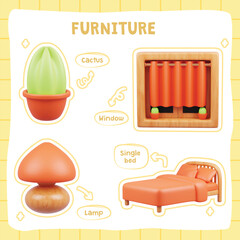 cute 3d furniture interior design