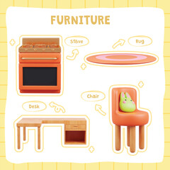 cute 3d furniture interior design