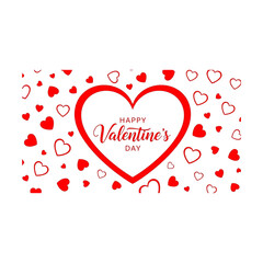Happy valentine's day card with hearts isolated on transparent background, isolated on white background, illustration