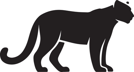 Black silhouette of a cheetah standing on all fours animal wildlife