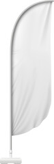 White blank feather advertising flag template on stand