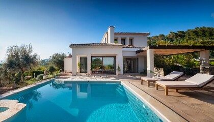 Fototapeta premium modern luxury mediterranean home with swimming pool