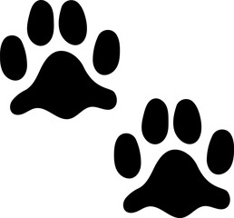 Animal paw prints walking on white background © Tartila