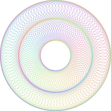 Colorful abstract geometric pattern creating a complex torus design