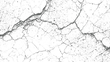 Fototapeta premium Detailed gray cracks and speckles on a white textured background