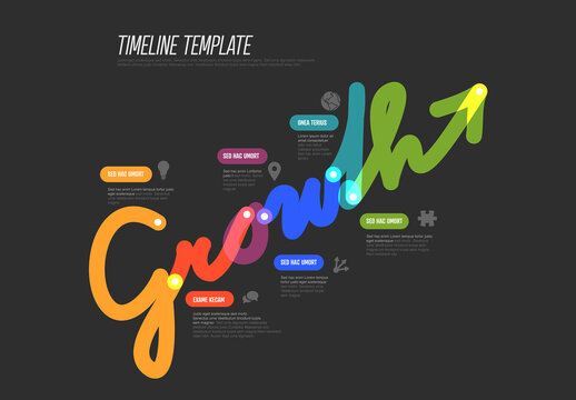 Growth Infographic Timeline Template with Colorful Arrow Design