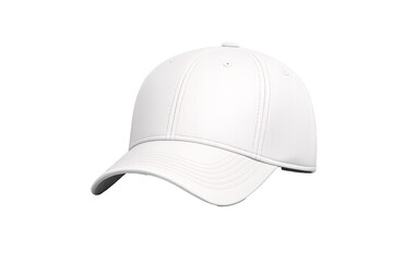 Fototapeta premium A white baseball cap on a black background