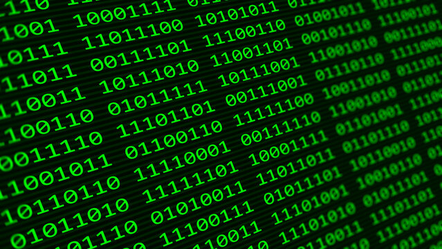 Binary code technological digital background.