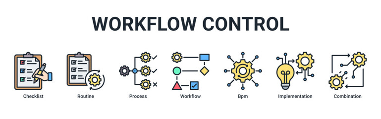 Workflow Control banner highlighting structured processes, routine management, and effective implementation flow