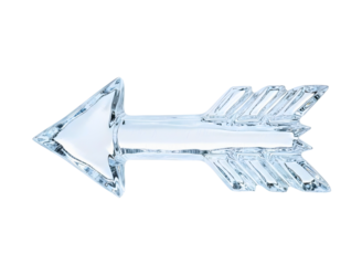 Ice arrow pointing left isolated on transparent background