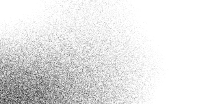Stippled grain halftone overlay and Rough grunge sand dots backdrop Gritty distressed. Retro spray grit and charcoal ink form abstract dot work design. Black stippled noise background particles