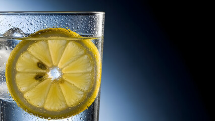 A refreshing glass of lemon water with a slice of lemon