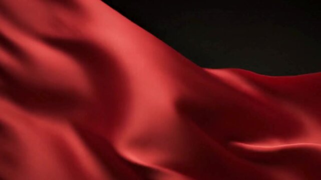 Abstract flowing red silk fabric elegant drapery with soft folds and smooth texture suitable for luxury backgrounds and design elements